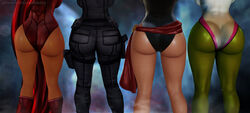 3d 4girls ass ass_focus asses_row back_view big_ass black_widow_(marvel) bodysuit carol_danvers clothed cursedmadara dat_ass female female_only green-skinned_female green_skin gun holster hulk_(series) human leotard light-skinned_female light_skin looking_away marvel marvel_comics ms._marvel ms._marvel_(carol_danvers) multiple_girls natasha_romanoff sash scarlet_witch she-hulk superheroine thigh_holster tight_clothing unseen_female_face wanda_maximoff x-men rating:Questionable score:155 user:Zomdra