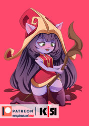 1girls 2022 blush crotch_rub dress drooling green_eyes hat heart-shaped_pupils keisar_(artist) kneeling league_of_legends long_hair lulu_the_fae_sorceress masturbation no_shoes patreon_username purple_fur purple_hair pussy_juice pussy_juice_drip riot_games saliva staff sweat tagme thighhighs tongue tongue_out very_long_hair yordle rating:Explicit score:41 user:AbsoluteTerritory