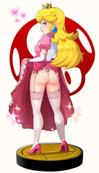 amiibo ass blonde_female blonde_hair blue_eyes breasts crown dress dress_lift earrings female garter_straps gloves high_heels huge_ass long_hair mario_(series) medium_breasts nintendo panties pink_dress pink_high_heels princess_peach puffy_short_sleeves sarukaiwolf super_mario_bros. super_smash_bros. thighhighs thong white_gloves white_panties rating:Questionable score:157 user:gusat