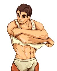 abs arms_up avatar_the_last_airbender bolin cartoon_network clothing male male_only muscular nuktuk pecs sex shirt shirt_lift shirtless smile smooth_skin solo tank_top the_legend_of_korra theseatwo rating:Explicit score:6 user:Trufanegra