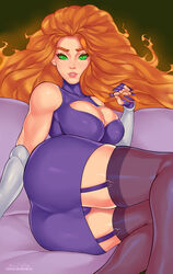 1girls ange1witch ass big_ass big_breasts big_butt breasts dc dc_comics eye_contact female female_focus female_only gloves green_eyes legwear long_hair looking_at_viewer orange_hair panties solo starfire tamaranean teen_titans thick_thighs thighhighs thighs rating:Questionable score:46 user:Thebuki