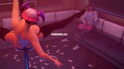 2girls 3d big_breasts black_hair blender calling callisto_(fortnite) fortnite fortnite:_battle_royale futanari harlowe_(fortnite) headphones imminent_sex lenses lingerie looking_at_another night_club penis_in_hand pink_hair pink_skin pole_dancing sorrenpalace war_zg rating:Explicit score:9 user:Slayer079