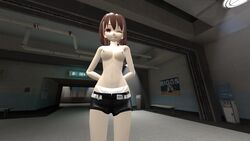 1girls 3d 3d_(artwork) arms_behind_back belt belt_unbuckled black_shorts breasts brown_hair cartoony female female_only frisk heart-shaped_pupils licking_lips looking_at_viewer looking_down medium_breasts nipples one_eye_closed panties sfm short_hair shorts shorts_down solo source_filmmaker thesfman tongue tongue_out undertale undertale_(series) white_belt white_panties wink winking_at_viewer rating:Explicit score:7 user:TheSFMan