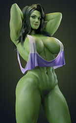 1girls 3d abs armpits batesz big_breasts black_hair blender bottomless breasts celebrity curvaceous curves curvy_female curvy_figure female female_only green_eyes green_skin hulk_(series) large_breasts marvel marvel_cinematic_universe marvel_comics muscle muscles muscular muscular_female pubic_hair pussy sexy_armpits she-hulk she-hulk:_attorney_at_law solo tatiana_maslany thick_thighs topwear wide_hips rating:Explicit score:544 user:justausername