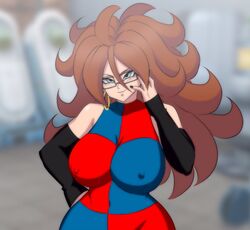 1girls android_21 bare_shoulders big_breasts breasts darwaarts dragon_ball dragon_ball_fighterz erect_nipples_under_clothes female female_only huge_breasts human human_only humanoid large_breasts nipple_bulge shounen_jump solo solo_female rating:Safe score:102 user:Dragonballgt9999