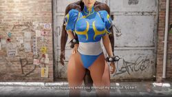 1boy 1girls 3d big_penis capcom chun-li dark-skinned_male dark_skin english_text female interracial large_breasts male street_fighter text tscd_rendering unseen_male_face rating:Explicit score:38 user:BLMcuck