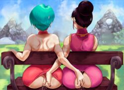 2girls 2milfs alternate_version_available ass big_ass big_breasts big_butt black_eyes black_hair blue_eyes blue_hair bubble_ass bubble_butt bulma_briefs chichi curvy dat_ass dragon_ball dragon_ball_z earrings edit fat_ass female female_only large_ass large_breasts looking_back mature_female milf milfs panties panties_aside stealth_sex thick thick_ass thong tuomashart underwear voluptuous yuri rating:Explicit score:526 user:Henonaho