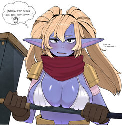 big_breasts blonde_female blue_skin breasts female league_of_legends ohasi poppy tagme unusual_skin_color yordle rating:Explicit score:207 user:Rapattack12