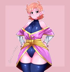 aka_nobodyy big_ass big_breasts big_butt black_eyes blue_legwear chronoa cleavage dragon_ball dragon_ball_heroes dragon_ball_super dragon_ball_xenoverse dragon_ball_z earrings fully_clothed hands_on_hips hourglass_figure leggings leotard pink_skin robe shounen_jump skin_tight skin_tight_outfit smile thick_thighs rating:Explicit score:176 user:reese66