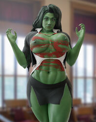 1girls 3d abs batesz big_breasts breasts celebrity curvaceous curves curvy_female curvy_figure female female_only green_hair green_skin hulk_(series) large_breasts marvel marvel_cinematic_universe marvel_comics muscle muscular muscular_female nipples ripped_clothes ripped_clothing she-hulk she-hulk:_attorney_at_law skirt solo tatiana_maslany thick_thighs torn_open_top wardrobe_malfunction wide_hips rating:Explicit score:319 user:WatchTheLanguage