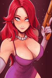 1girls big_breasts blue_eyes breasts cops_and_robbers_series female firearm freckles gun handgun hi_res human league_of_legends looking_at_viewer miss_fortune necklace neckwear pale_skin raichiyo33 red_hair riot_games secret_agent_miss_fortune suppressor tagme the_grind_series weapon rating:Questionable score:139 user:Rapattack12