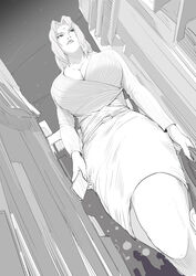 1girls bare_legs belt big_breasts busty cleavage clothed clothing dress forehead_jewel forehead_mark fully_clothed highres hourglass_figure inner_sideboob large_breasts legs lipstick mature mature_female milf monochrome naruto naruto_(classic) naruto_(series) naruto_shippuden raikage_art shounen_jump thick_thighs thighs tight_clothing tsunade voluptuous walking wide_hips rating:Questionable score:185 user:huntingdark1