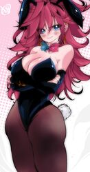 1girls android_21 android_21_(human) big_breasts blue_eyes blush breasts bunny_ears bunnysuit cleavage dragon_ball dragon_ball_fighterz embarrassed female kinakomochi_(user_vedc2333) omochi_db pointy_hair red_hair retro_artstyle skimpy solo standing tagme rating:Questionable score:79 user:foxzephyr