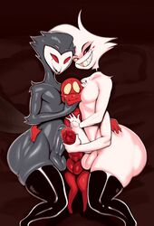 2022 3boys 4_arms angel_dust_(hazbin_hotel) anon anthro arachnid arthropod ass avian balls bed big_butt big_dom_small_sub big_eyes big_penis bird bodily_fluids bottom_heavy chest_tuft color color_edit colored demon dilf edit edited erection evil_grin feathers femboy glistening glistening_balls glistening_body glistening_genitalia glistening_penis grin group hazbin_hotel helluva_boss hi_res humanoid humanoid_genitalia humanoid_penis looking_at_viewer male male/male male_only mostly_nude multi_arm multi_limb nipples open_mouth owl penis penis_grab pillow sharp_teeth size_difference smile spider sqoon stolas_(helluva_boss) sweat tail_feathers teeth thick_thighs trio tuft vivienne_medrano yaoi rating:Explicit score:289 user:Cappeseller