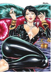 1girls 2017 2d backpack batman_(series) big_ass big_breasts black_bodysuit blue_eyes bodysuit breasts busty catwoman cleavage dated dc dc_comics diamond ed_benes_studio eyeshadow female female_only fred_benes gem gloves grey_gloves happy_female jewel jewelry knapsack large_breasts makeup mascara necklace pearl_necklace pearls pinup purple_lips purple_lipstick ring rings selina_kyle signature smile solo source_request straight_hair thin_female unzipped_bodysuit upper_body villainess zipper_pull_tab rating:Questionable score:129 user:pato0402