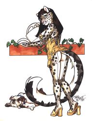 ass bone breasts canine dress feline female furries_with_pets furry high_heels high_resolution interspecies pet sideboob snow_leopard sprinkler terrie_smith rating:Explicit score:4 user:bot