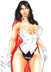 1girls big_breasts black_hair black_thong blue_eyes boobs_apart breasts breasts_apart cape color dc_comics ed_benes_studio fit_female highleg highleg_thong homo_magi jeferson_lima justice_league large_breasts latex_thong long_hair looking_at_viewer magician no_bra no_bra_under_clothes oppai pinup red_cape signature solo_female solo_focus superheroine thighs thong traditional_media white_corset white_gloves zatanna zatanna_zatara rating:Explicit score:25 user:Dragon98