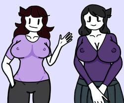 blush fartoohorny flashing jaiden jaiden_animations jaidens_mom looking_at_viewer milf mob_face mother mother_and_daughter youtube rating:Explicit score:28 user:FarTooHorny