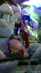 9_tails ahri animal_ear_fluff animal_ears animal_girl ass big_breasts black_hair blue_eyes breasts cleavage clothing curves curvy curvy_body curvy_female curvy_females curvy_figure curvy_hips eyelashes eyeliner eyeshadow facial_markings female fluffy fluffy_ears fluffy_tail fluffy_tails fmm-cat fox fox_ears fox_girl fox_tail furry_tail hourglass_figure humanoid inner_ear_fluff kemonomimi kitsune large_breasts league_of_legends light-skinned_female light_skin long_hair multiple_tails nine_tailed_fox pale-skinned_female pale_skin realistic riot_games tail thighs vastaya video_games rating:Explicit score:86 user:LewdVesani