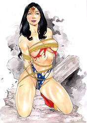 1girls 2018 battle_damage black_hair blue_eyes blue_thong dc dc_comics defeated defeated_heroine diana_prince ed_benes_studio female female_only iago_maia lasso_of_truth long_hair looking_at_viewer solo solo_female solo_focus tagme tiara torned_clothes wonder_woman wonder_woman_(series) rating:Explicit score:28 user:Dragon98