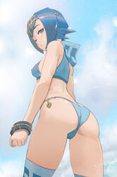 1girls 2022 ass bikini blue_bikini blue_eyes blue_hair breasts female female_only hips lana_(pokemon) large_ass light-skinned_female light_skin low-angle_view medium_breasts nintendo outdoors perky_breasts petite pokemon pokemon_sm short_hair slim_body slim_waist swimsuit thighs yugen99 rating:Questionable score:296 user:WingGundam95