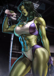 1girls abs artist_name big_ass big_breasts clothed dandon_fuga eyes_closed female female_only fingerless_gloves fit fit_female gloves green_body green_hair green_skin gym hulk_(series) long_hair marvel marvel_comics muscular muscular_female navel pouring_on_breasts pouring_on_self pouring_onto_self she-hulk solo solo_female sports_bikini sports_bra sports_panties taller_girl thick_thighs thighs toned toned_female voluptuous voluptuous_female water water_bottle wet workout_clothes rating:Questionable score:246 user:Dragon98