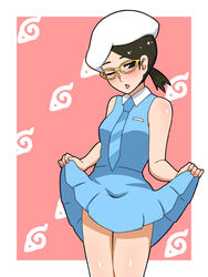 1girls bare_arms bare_legs bare_shoulders bare_thighs beret black_hair blush boruto:_naruto_next_generations clothed clothing dress dress_lift female female_focus female_only fully_clothed glasses hat headwear legs light-skinned_female light_skin narrowed_eyes naruto naruto_(series) naughty_face one_eye_closed open_mouth pale-skinned_female pale_skin petite pinup ponytail pose posing sarada_uchiha short_ponytail shounen_jump sleeveless sleeveless_dress solo solo_female solo_focus standing tease teasing thighs tied_hair tongue tongue_out wink yasei_namahamu rating:Questionable score:79 user:pennyken