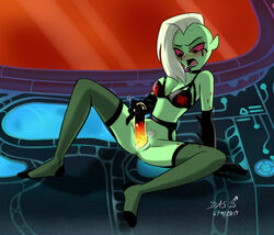 alien_girl dildo disney fishnets green_skin high_resolution lord_dominator no_panties punk_girl pussy red_eyes seductive sex_toy smile tagme thighhighs umayorokobi underwear vaginal_penetration wander_over_yonder white_hair rating:Explicit score:45 user:freedexpre