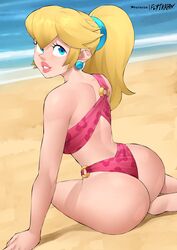 1girls 2022 absurd_res ass ass_focus ass_shot back back_view beach bikini blonde_hair blue_eyes bubble_butt dick_sucking_lips female female_only flytrapxx highres hips huge_ass long_hair mario_(series) nintendo outdoors pink_bikini ponytail princess_peach slim_waist thick_lips thick_thighs thighs wide_hips rating:Questionable score:400 user:WingGundam95