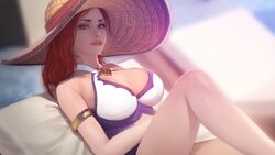 blue_eyes cleavage firolian hat league_of_legends miss_fortune pool_party_miss_fortune pool_party_series red_hair riot_games swimsuit tagme rating:Questionable score:131 user:samuelp