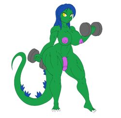 1futa anthro areolae breasts dumbbell flaccid futa_only futanari green_skin lizard nipples nude pale_skin penis pink_nipples pink_penis ripped solo tagme tansau rating:Explicit score:11 user:lightswitch4th