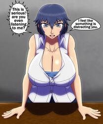 1girls atlus big_breasts blue_hair breasts dialogue english_text female female_only justdrawingjake large_breasts looking_at_viewer open_mouth persona persona_4 shirogane_naoto solo speech_bubble tagme text rating:Questionable score:42 user:Bylethlover