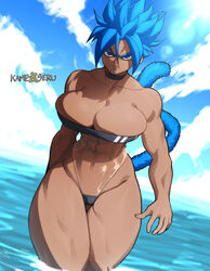 blue_eyes blue_hair breasts child_bearing_hips dragon_ball female_saiyan gris_swimsuit kameseru matsuna_(kameseru) monkey_tail oc original_character saiyan saiyan_tail solo solo_female super_saiyan super_saiyan_blue super_saiyan_blue_evolution swimsuit tail watermark rating:Explicit score:124 user:deleted9797