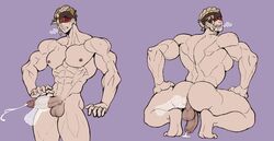 1boy cum cumming disembodied_hand erect_penis erection eremite_(genshin_impact) eremite_daythunder_(genshin_impact) fingering fingering_ass fingers gay genshin_impact genzonillablack handjob male_focus male_only masturbating masturbation muscular muscular_male naked uncensored yaoi rating:Explicit score:90 user:icyboiiii