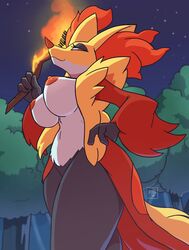  big_breasts breasts deathzera delphox female furry pokémon_(species) pokemon tagme  rating:explicit score: user:bruhfuck69