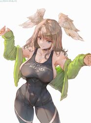 1girls alternate_breast_size bare_shoulders big_breasts black_choker black_tank_top blonde_female blonde_hair blonde_hair_female blue_eyes breasts choker collar collarbone covered_navel covered_nipples cutesexyrobutts dirty_blonde_hair erect_nipples eunie_(xenoblade) female female_only head_wings huge_breasts jacket large_breasts leotard light-skinned_female light_skin looking_at_viewer muscles muscular muscular_female navel nipple_bulge nipples nipples_visible_through_clothing skin_tight smile smiling smiling_at_viewer solo tank_top thighs wings xenoblade_(series) xenoblade_chronicles_3 rating:Questionable score:465 user:ZNoodles