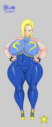 1girls android_18 blonde blonde_female blonde_hair blonde_hair_female blue_eyes cameltoe chun-li_(cosplay) cleavage curvy dragon_ball dragon_ball_z erect_nipples female huge_areolae huge_ass huge_breasts puffy_nipples repv short_hair thick_lips voluptuous wide_hips yellow_hair rating:Explicit score:68 user:KillyWilly