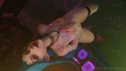 1girls 3d blender blender_(software) blue_hair breasts crazy_eyes female fluids hairy hairy_pussy jinx_(league_of_legends) league_of_legends league_of_legends:_wild_rift pink_eyes pussy riot_games solo that_maskey tongue tongue_out rating:Explicit score:120 user:thatmaskey