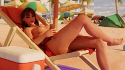 3d beach brown_hair drink fortnite mafuyur34 medium_breasts ruby_(fortnite) small_breasts rating:Explicit score:85 user:MafuyuR34