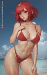 1girls 2022 bangs beach bikini breasts female female_only hartman_hips hips huge_breasts light-skinned_female light_skin looking_at_viewer meekohopanes naughty_face nintendo outdoors pyra red_bikini red_eyes red_hair short_hair slim_waist smile swept_bangs thick_thighs thighs video_game video_game_character video_games wide_hips xenoblade_(series) xenoblade_chronicles_2 rating:Questionable score:181 user:WingGundam95