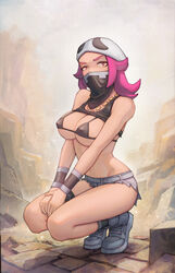 1girls big_breasts bikini_top erect_nipples female female_only female_team_skull_grunt game_freak hidden_face hourglass_figure latex_bra midriff nintendo nipple_bulge nipples_visible_through_clothing npc_trainer pink_hair pokemon pokemon_sm pokemon_sm_(anime) rapp_(pokemon) short_hair slim_waist solo squatting team_skull team_skull_grunt team_skull_grunt_(female) yugen99 rating:Questionable score:186 user:Dragon98