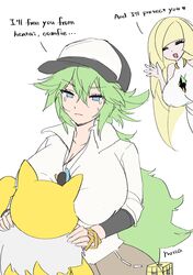 1other 2022 2girls ^_^ absurd_res animal_ears anthro artist_name bare_arms bare_shoulders baseball_cap blonde_hair blue_eyes bracelet breast_smother breasts cleavage clothed clothing dialogue dress female female_focus genderswap_(mtf) green_hair grey_fur hair_between_eyes hands_on_shoulders hat heart highres huge_breasts hypno jewelry large_breasts long_hair looking_at_another lusamine_(pokemon) mature_female messy_hair milf multiple_girls natural_harmonia_gropius nintendo norza open_mouth pokémon_(species) pokemon pokemon_bw pokemon_sm rule_63 shirt signature simple_background sleeveless sleeveless_dress smile tearing_up tears tight_clothing very_long_hair waving white_background white_dress white_shirt yellow_body rating:Questionable score:102 user:Blookryynnn