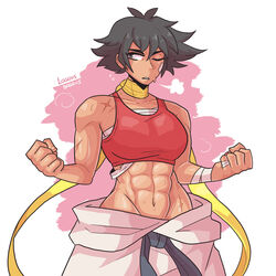 1girls abs bandage bricc capcom female female_only fully_clothed karate_gi loggus_doggus makoto_(street_fighter) muscles muscular muscular_female panting safe_for_work short_hair solo sports_bra street_fighter street_fighter_iii street_fighter_iii:_3rd_strike street_fighter_iii_(series) sweat sweatdrop sweating sweaty tanned tanned_female tanned_skin tomboy toned toned_body toned_female very_short_hair rating:Safe score:165 user:Log_draws