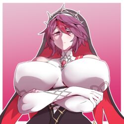 1girls big_breasts breasts clothed clothed_female female female_only genshin_impact gigantic_breasts huge_breasts large_breasts looking_down mannungei massive_breasts nun rosaria_(genshin_impact) upper_body voluptuous rating:Explicit score:177 user:Crunchthefun