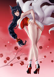 ahri fox_ears fox_tail heheneko league_of_legends rating:Explicit score:31 user:La_weai_qlia