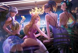 4girls ahri akali ass ass_focus big_ass blonde_hair casual dress elegant evelynn fan_yang female female_only k/da_all_out_ahri k/da_all_out_akali k/da_all_out_evelynn k/da_all_out_kai'sa k/da_all_out_series k/da_series kai'sa league_of_legends light-skinned_female looking_at_viewer looking_back painting_(artwork) presenting presenting_hindquarters succubus tail thick_thighs upskirt rating:Questionable score:271 user:deleted8863