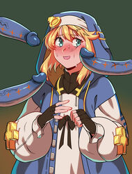 4boys blonde_hair blue_eyes blue_penis blush bridget cherrypicmilk clones fingerless_gloves gloves guilty_gear guilty_gear_strive hoodie humanoid_penis light_skin long_hair male male_only multiple_boys multiple_penises nervous penis penis_on_cheek penis_poke standing sweat sweatdrop upper_body veiny_penis rating:Explicit score:128 user:Thebuki