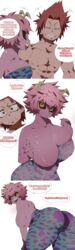 1boy 1girls abs areolae ass big_ass big_breasts big_butt black_sclera breasts closed_eyes coffing_(artist) dialogue eijirou_kirishima english_text eye_contact female hero_outfit_(mha) horns looking_at_viewer mina_ashido my_hero_academia nipples pink_body pink_hair pink_skin presenting presenting_breasts red_eyes red_hair sharp_teeth short_hair smile speech_bubble text thick_thighs thighs topless wide_hips yellow_eyes rating:Explicit score:319 user:Thebuki