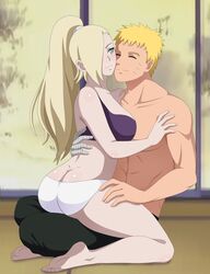 1boy1girl ass ass_cleavage blonde_hair blush boruto:_naruto_next_generations butt_crack couple cuddling female half_naked happy hug hugging iharuluna_(artist) ino_yamanaka lingerie male naruto naruto_(series) naruto_shippuden panties pants romantic romantic_couple round_ass shirtless shirtless_(male) shounen_jump smile smiling straddling uzumaki_naruto white_panties rating:Explicit score:110 user:Nsftw