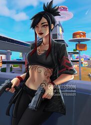 1girls 2d clothing digital_media_(artwork) female female_focus female_only fortnite guns long_hair looking_at_viewer pose posing red_eyes sfm sierra_(fortnite) solo standing tagme tattoo tattoos two_tone_hair tyrana watermark weapon rating:Explicit score:22 user:BluePhantoms